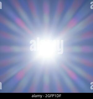 Sun light, refraction of rays, blurred background, for design and advertising. Studio. Stock Photo