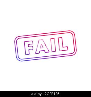 Fail stamp on white, line vector Stock Vector