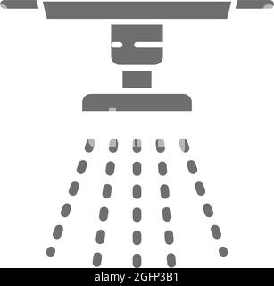 Vector sprinkler, fire system, extinguisher grey icon. Stock Vector