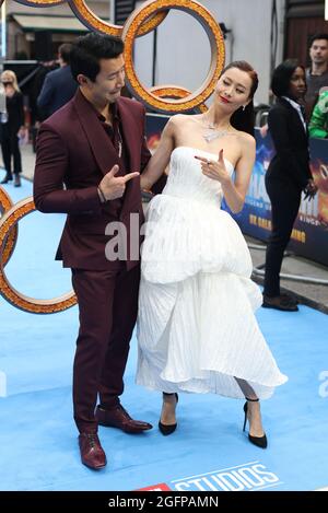 Simu Liu and Fala Chen arriving for the UK premiere of Marvel