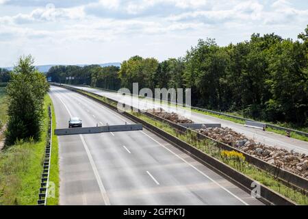 Ollheim NRW Germany 08 25 2021 Roadworks on A61 because of