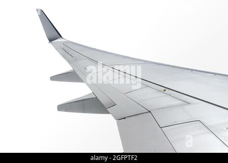 Airplane wing isolated on white background with clipping path Stock Photo