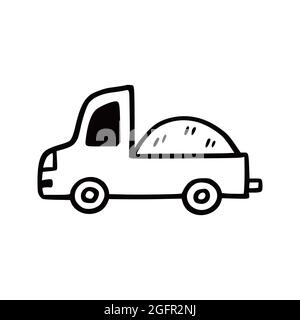 Truck car. Doodle sketch scribble style. Hand drawn funny truck vector illustration. Stock Vector