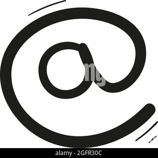 hand drawn email and letter icon in doodle style isolated. Stock Vector