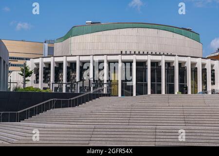 Montreal, CA - 25 August 2021: Facade of Salle Wilfrid-Pelletier Stock Photo