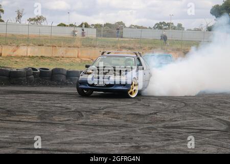 Heathcote Park Burnouts, Heathcote Park Raceway, Victoria, Australia Stock Photo