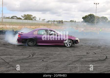 Heathcote Park Burnouts, Heathcote Park Raceway, Victoria, Australia Stock Photo