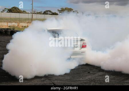 Heathcote Park Burnouts, Heathcote Park Raceway, Victoria, Australia Stock Photo