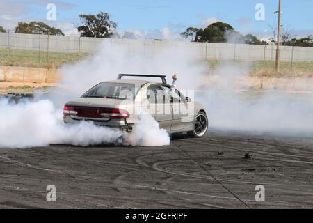 Heathcote Park Burnouts, Heathcote Park Raceway, Victoria, Australia Stock Photo