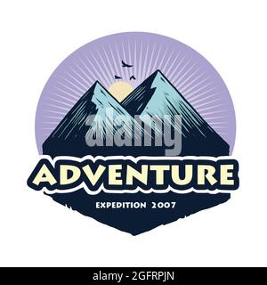 Logo for Camping Mountain Climbing Adventure, Emblems, and Badges. Camp in Forest Vector Illustration Design Elements Template Stock Vector