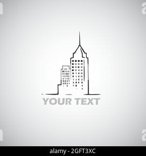 Real Estate Building Logo Template Skyscraper Business Design Vector Design Stock Vector