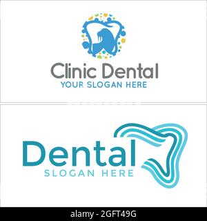 Dental clinic with tooth and walrus logo design Stock Vector