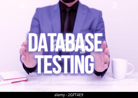 Inspiration showing sign Database Testing. Word for involves the retrieved values from the database by the web Discussing Important Idea Presenting Stock Photo