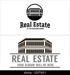 Real estate building apartment logo design vector Stock Vector