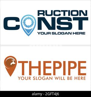 Construction repair plumbing logo design Stock Vector