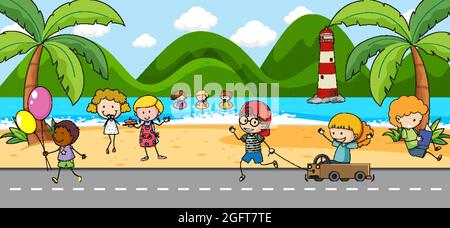 beach scene for kids