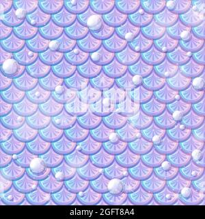 Pearlescent mermaid scales seamless pattern  illustration Stock Vector