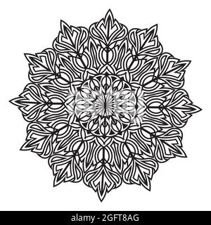 arabesque mandala design of islamic geometric element drawing for floral pattern with arabic style henna artwork Stock Vector