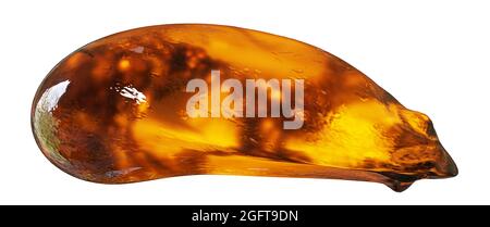 amber, natural fossilized tree resin isolated on white background (3d render) Stock Photo