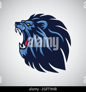 Lion Roaring Mascot Vector Icon Logo Stock Vector