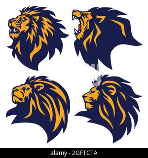 Lion Logo Set Esports Mascot Premium Collection Vector Design Stock Vector