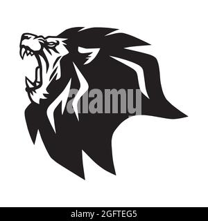 Angry Lion Roaring Logo Mascot Vector Stock Vector