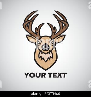 Deer Logo Design Stylized Drawing Vector Illustration Stock Vector