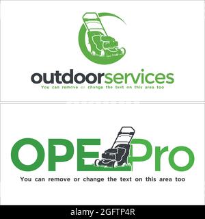 Lawn mower logo design vector illustration Stock Vector