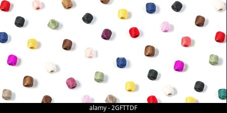 knitting threads or sewing threads ion a white background  isolated Stock Photo