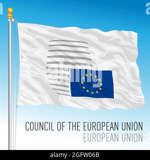 Council of the European Union flag, European Union institution, vector illustration Stock Vector