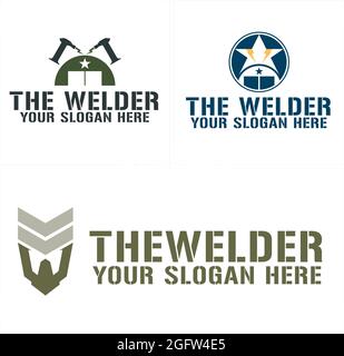 Welder logo icon vector Stock Vector