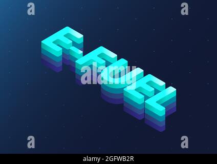 E-Fuel isometric 3d vector word. Illustration of sustainable synthetic electro fuel concept. Stock Vector