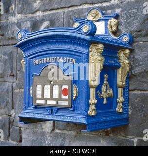 Antique German letter box - Postbriefkasten - Germany. Stock Photo