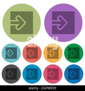 Import object solid darker flat icons on color round background Stock Vector