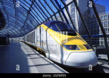 Eurostar train in Waterloo Station, United Kingdom, England, London Stock Photo