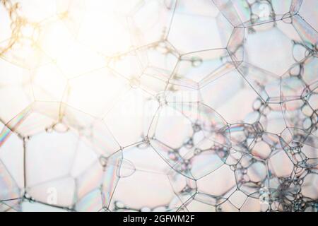 Abstract background and texture of white bubbles Stock Photo