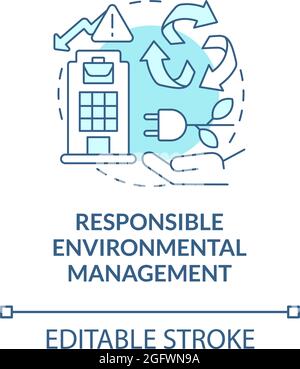 Responsible environmental management blue concept icon Stock Vector