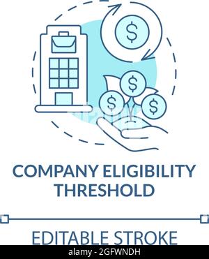 Company eligibility threshold blue concept icon Stock Vector
