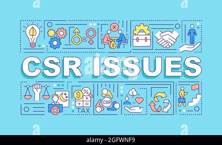 Corporate social responsibility issues word concepts banner Stock Vector