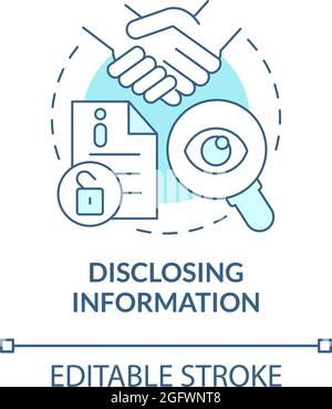 Disclosing information blue concept icon Stock Vector