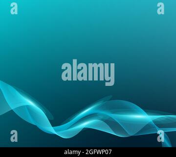 beautiful and elegant smooth wave illustration on blue background, great for web design materials, banners, posters, business cards and promotional me Stock Vector