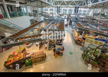 The new Time Square Warrington indoor market area. Stock Photo
