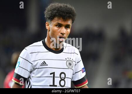 Ljubljana, Slowenien. 27th Aug, 2021. Karim David ADEYEMI before being appointed to the national soccer team's senior squad. Archive photo; Karim David ADEYEMI (GER), action, single image, trimmed single motif, portrait, portrait, portrait. Germany (GER) -Portugal (POR) 1-0, Soccer U-21, FINAL UEFA Under21 European Championship 2021 in Hungary/Slovenia on 06.06.2021 in Ljubljana, Stozice Stadium. Â Credit: dpa/Alamy Live News Stock Photo