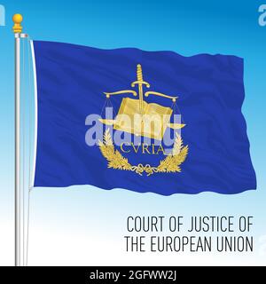 Court of Justice of the European Union flag, European Union institution, vector illustration Stock Vector