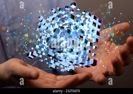 Ui of Cloud Computing Technology Internet Storage Network Concept Stock Photo