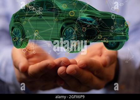 Autonomous online car-sharing service controlled Stock Photo