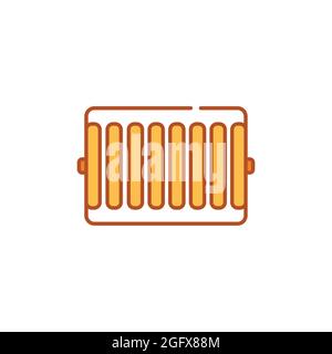 Steel radiators of heating in the house color line icon. Home heating. Pictogram for web page, mobile app, promo. UI UX GUI design element. Editable s Stock Vector