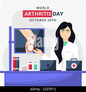 Flat world arthritis day illustration Vector illustration. Stock Vector