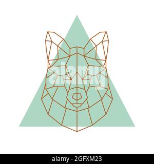 Geometric head of a fox. Vector illustration. Stock Vector