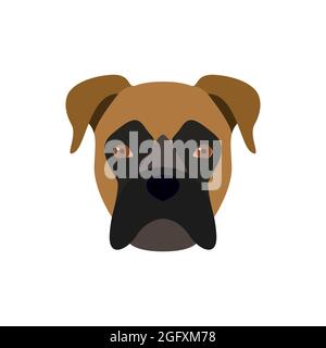 Boxer is a dog. Vector image of a dog's head. Stock Vector